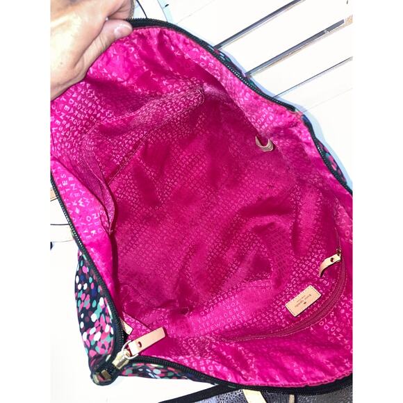 KATE SPADE LARGE MULTI COLOR PRINT NYLON SHOULDER BAG (ASIS) - Picture 8 of 13